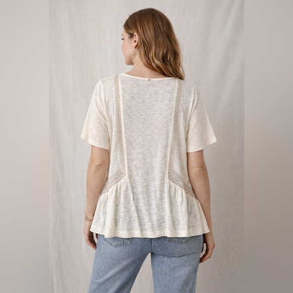 NWT Akemi + Kin Anthropologie Embroidered Linen Dolman Top Size S - Picture 5 of 10